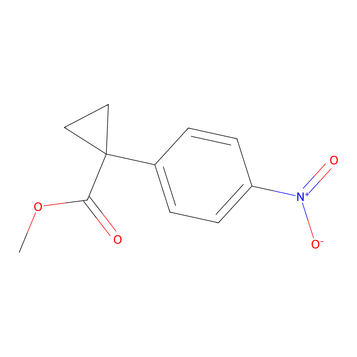 Methyl 1-(4-nitrophenyl)cyclopropane-1-carboxylate molecular structure, CAS 23348-98-3