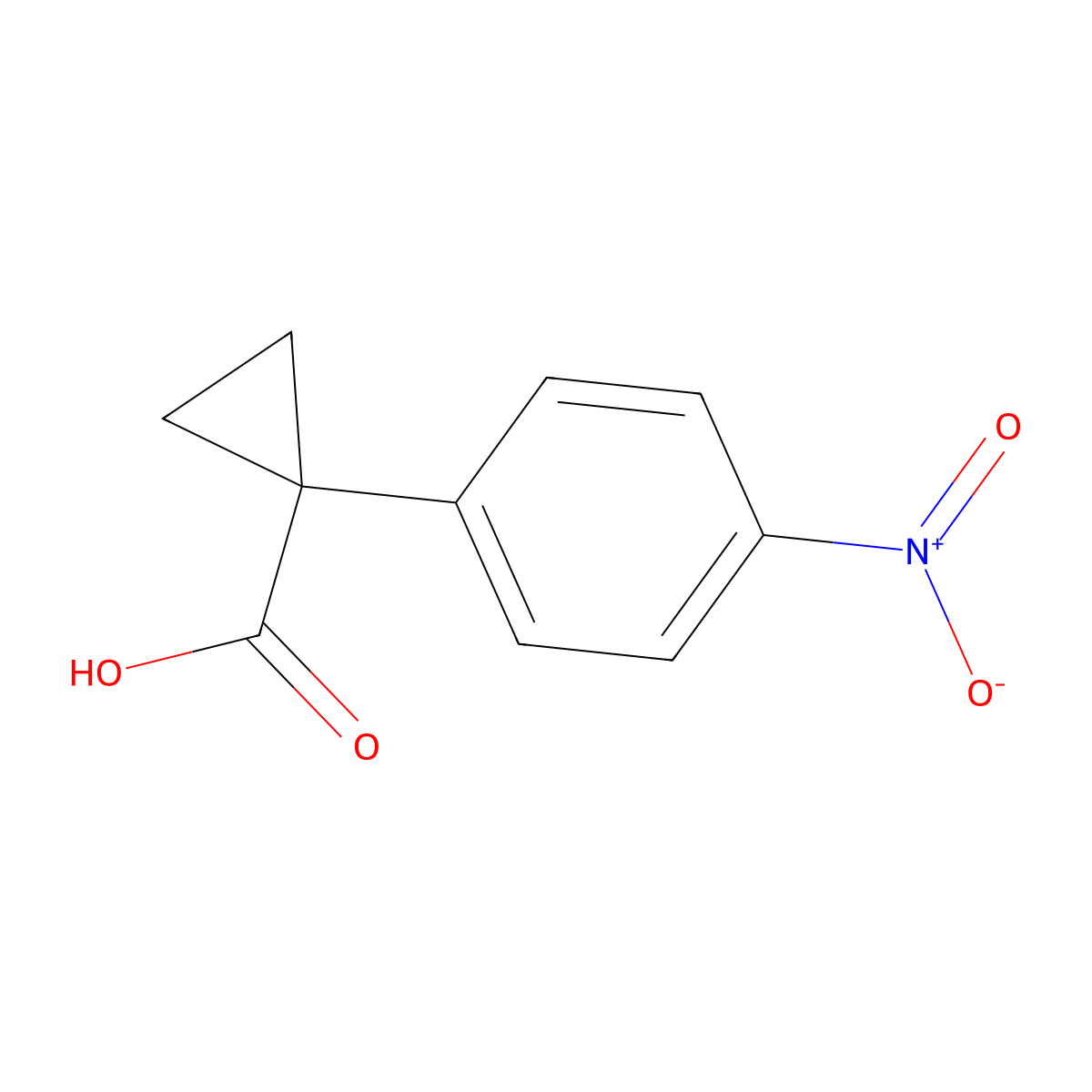 1-(4-Nitrophenyl)cyclopropanecarboxylic acid molecular structure, CAS 23348-99-4