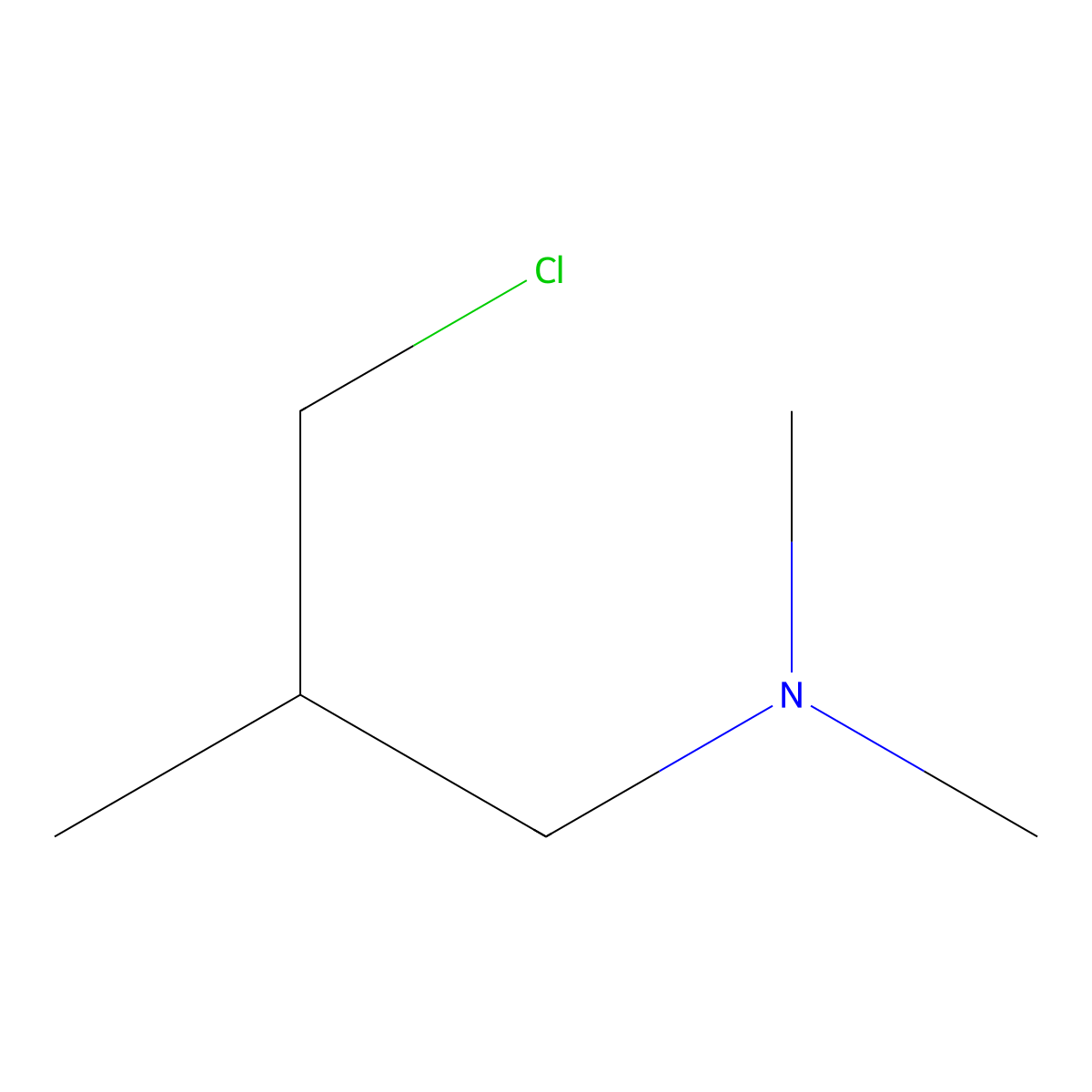 3-Chloro-2-methylpropyl(dimethyl)amine molecular structure, CAS 23349-86-2