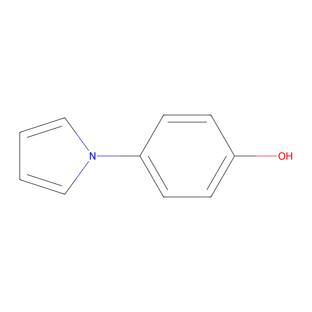 p-(1H-Pyrrol-1-yl)phenol molecular structure, CAS 23351-09-9