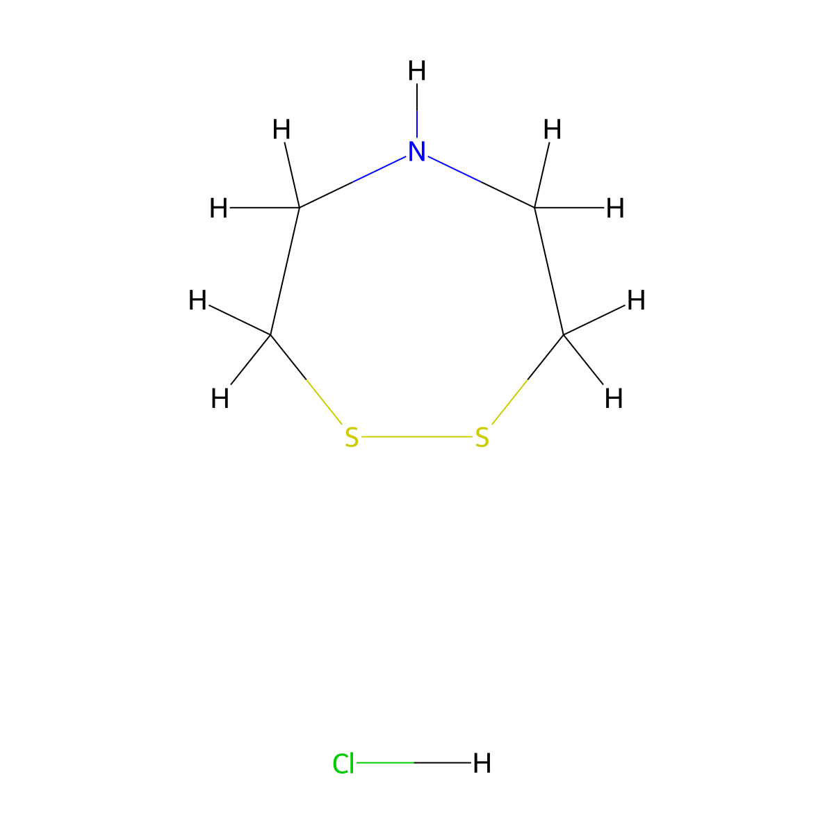 1,2,5-Dithiazepane hydrochloride molecular structure, CAS 23353-11-9