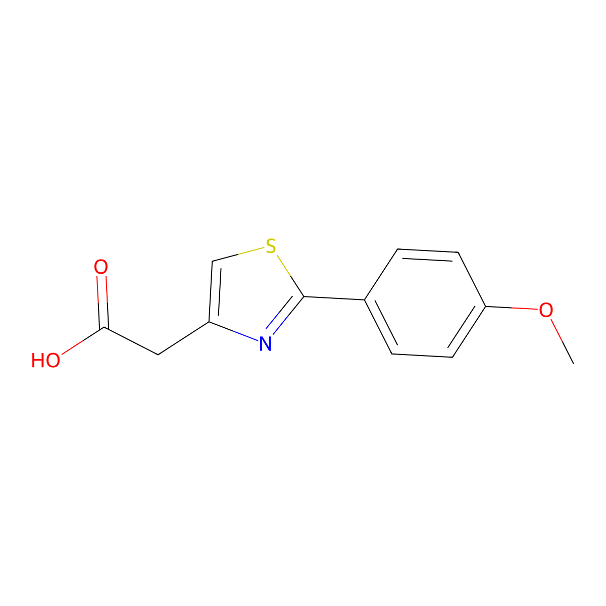 (2-(4-Methoxyphenyl)-1,3-thiazol-4-yl)acetic acid molecular structure, CAS 23353-14-2