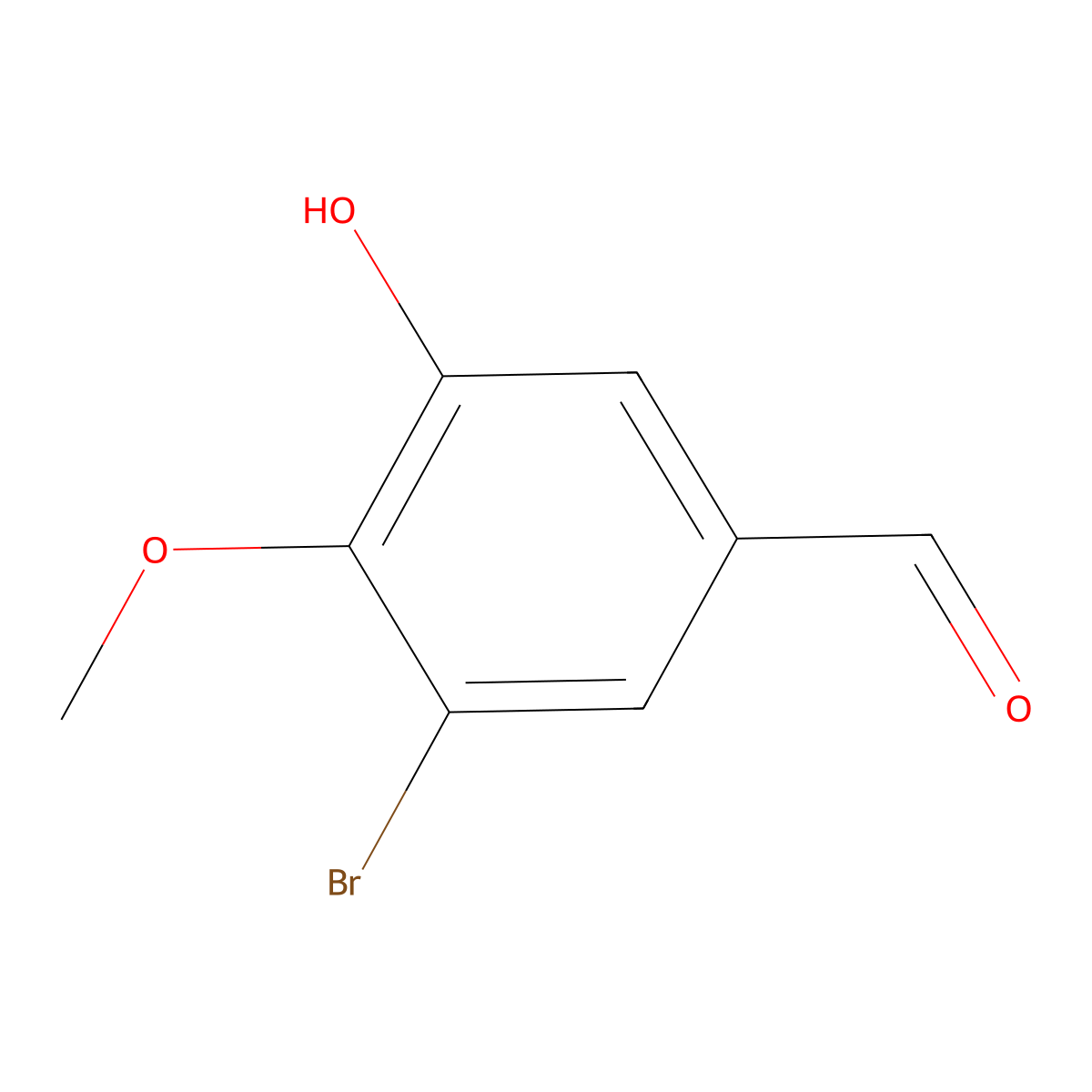 3-Bromo-5-hydroxy-4-methoxybenzaldehyde molecular structure, CAS 23354-30-5