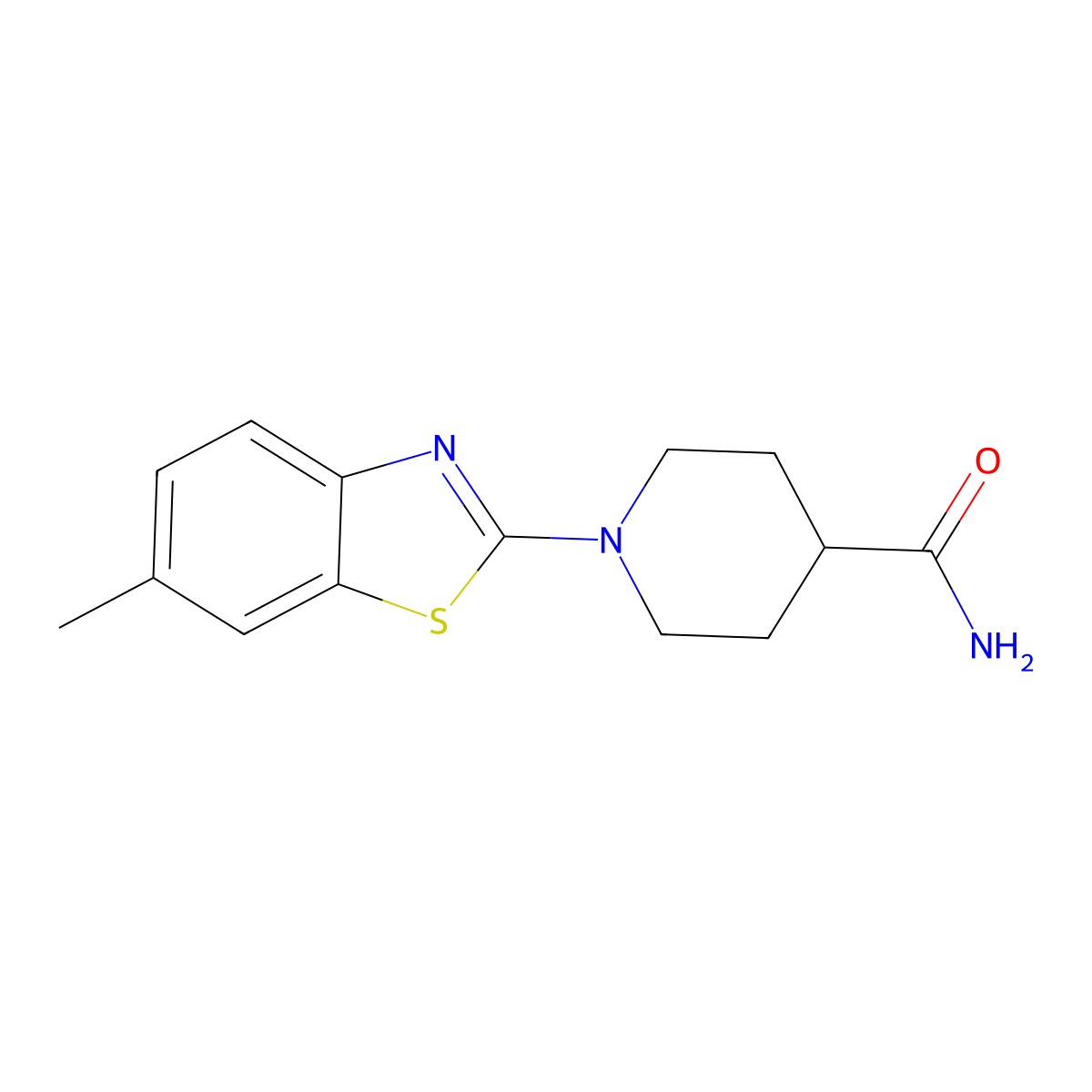 1-(6-Methyl-1,3-benzothiazol-2-yl)piperidine-4-carboxamide molecular structure, CAS 2335461-20-4