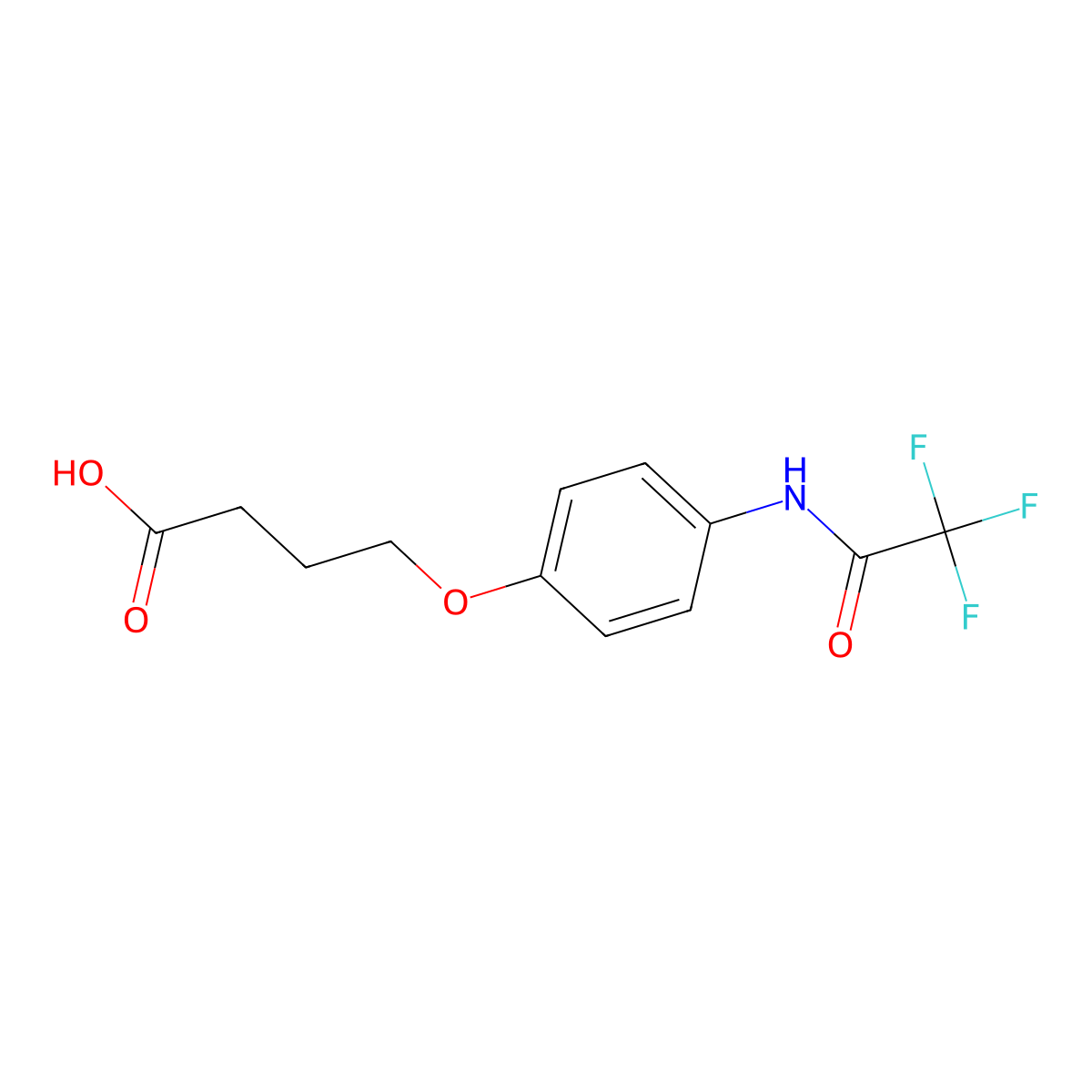 4-[4-(2,2,2-Trifluoroacetamido)phenoxy]butanoic acid molecular structure, CAS 2335633-91-3