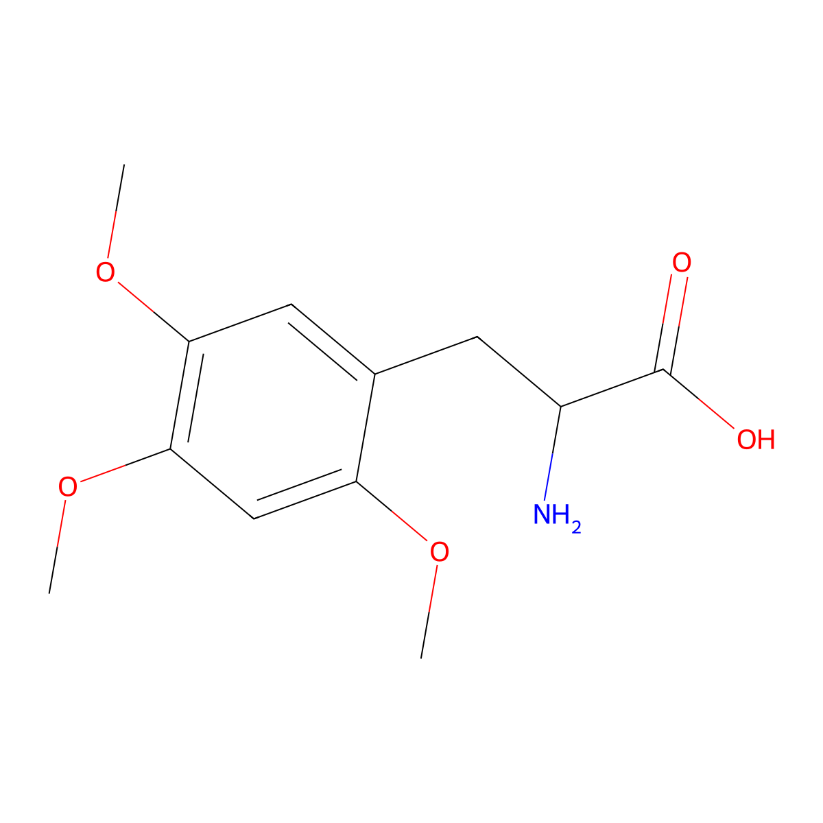 2-amino-3-(2,4,5-trimethoxyphenyl)propanoic Acid molecular structure, CAS 23358-63-6