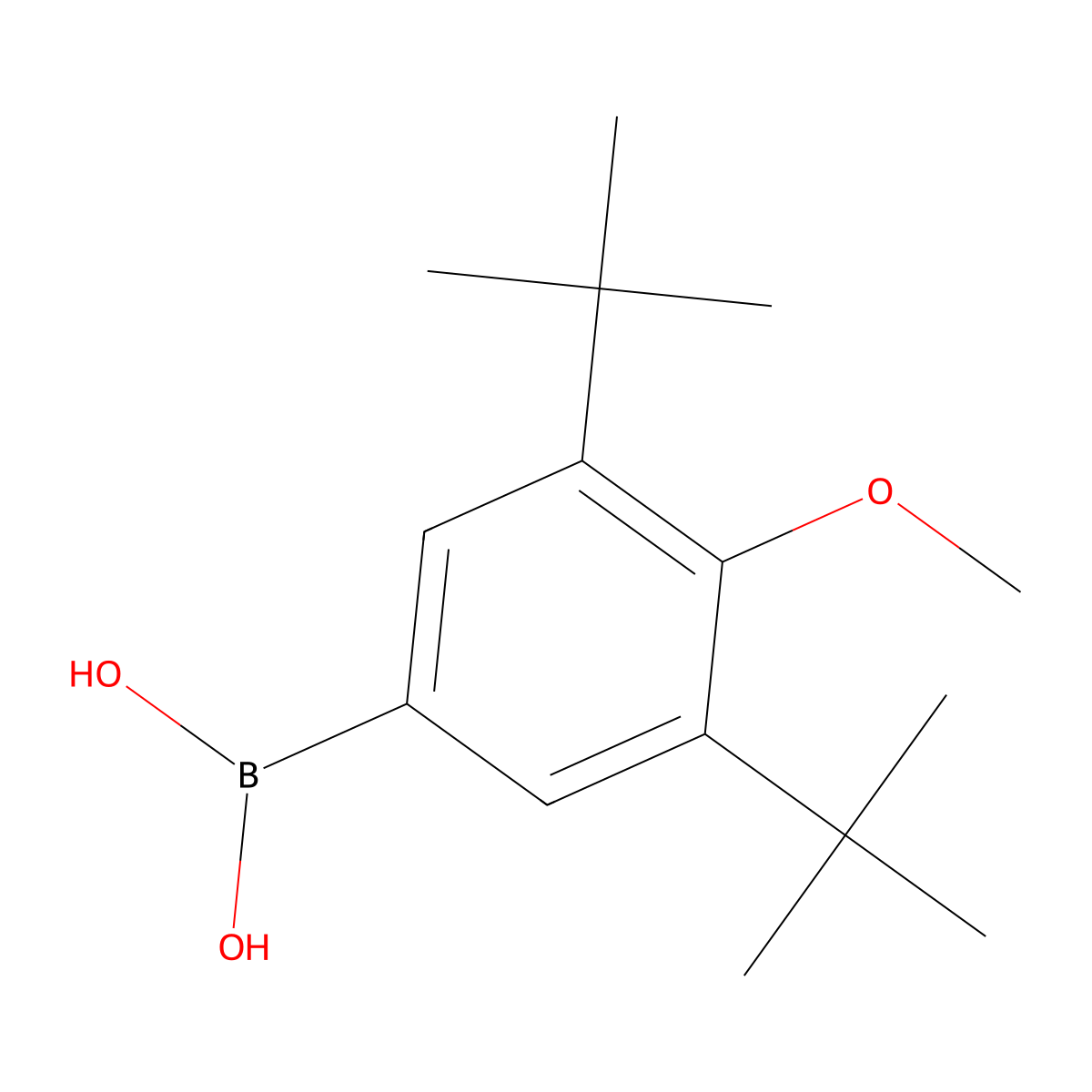 (3,5-Di-tert-butyl-4-methoxyphenyl)boronic acid molecular structure, CAS 233584-42-4