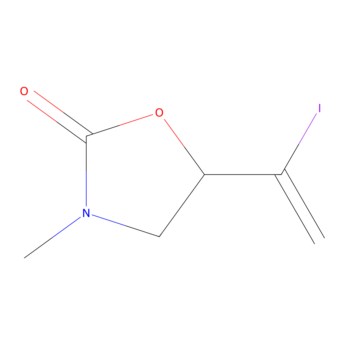 5-(1-Iodoethenyl)-3-methyl-1,3-oxazolidin-2-one molecular structure, CAS 233595-68-1