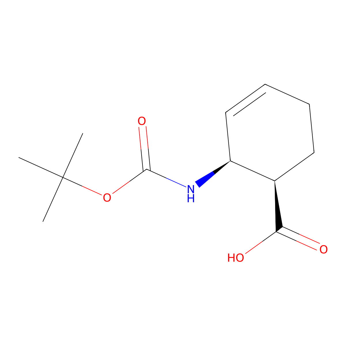 cis-2-tert-Butoxycarbonylamino-cyclohex-3-enecarboxylic acid molecular structure, CAS 233600-33-4