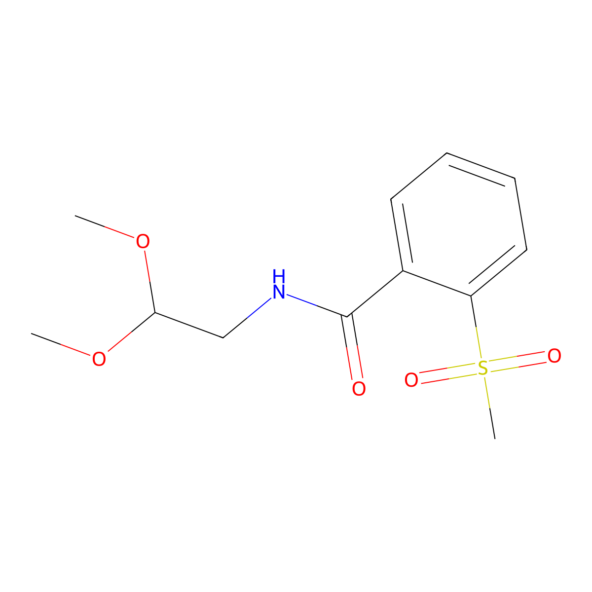 N-(2,2-Dimethoxyethyl)-2-(methylsulfonyl)benzamide molecular structure, CAS 2336009-74-4