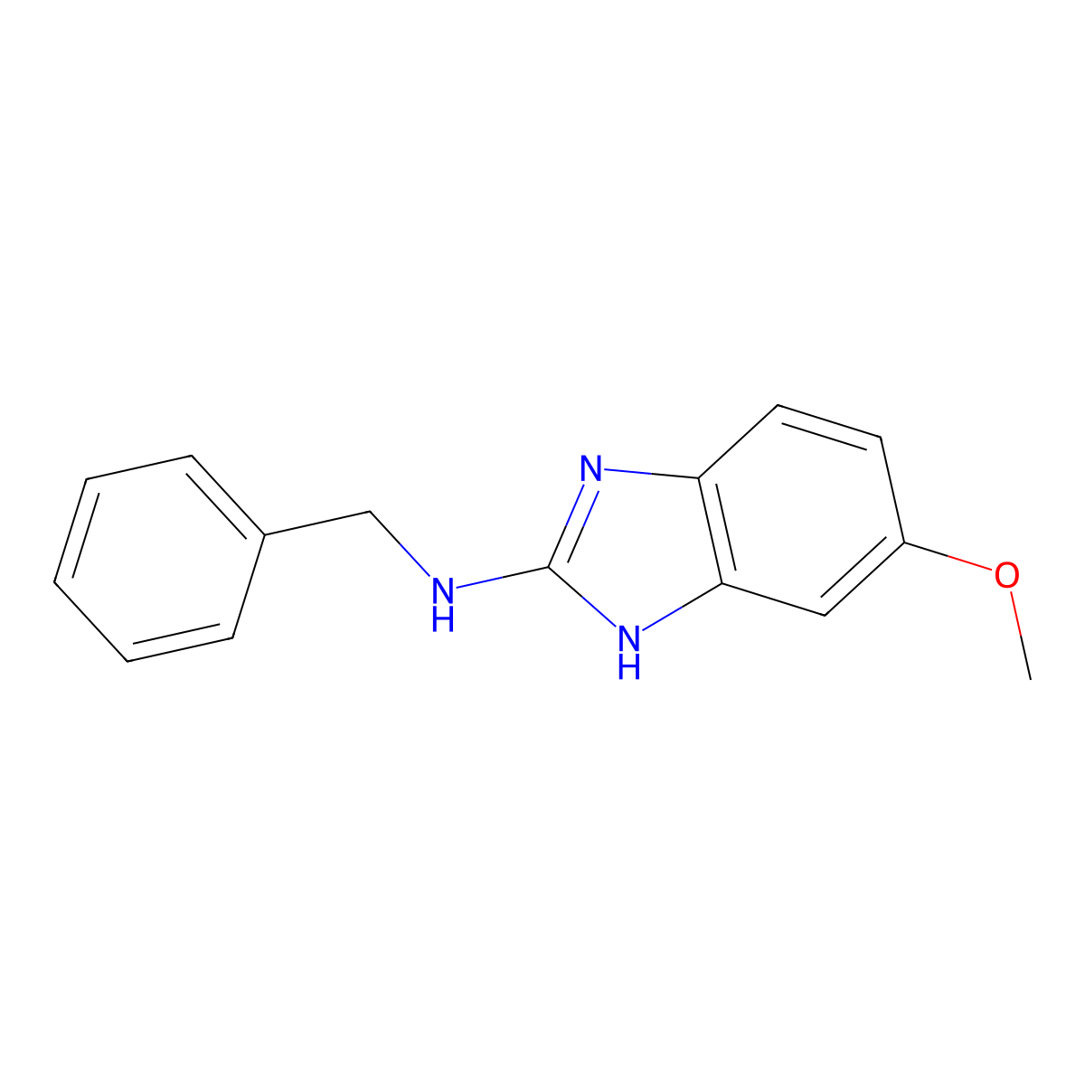 N-benzyl-6-methoxy-1H-benzimidazol-2-amine molecular structure, CAS 233605-86-2