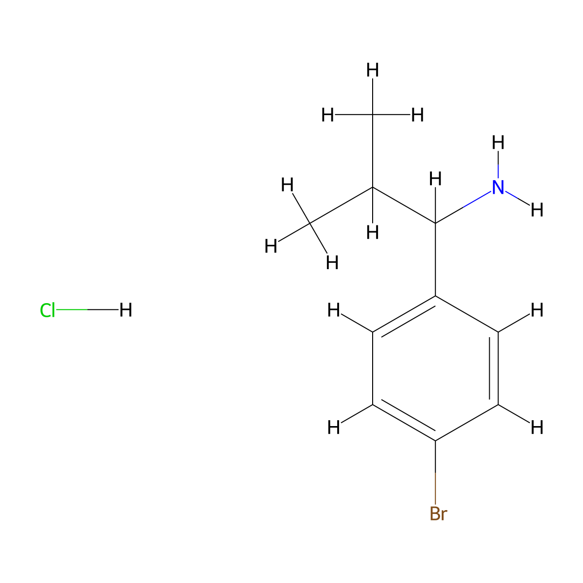 1-(4-Bromophenyl)-2-methylpropan-1-amine hydrochloride molecular structure, CAS 233608-09-8