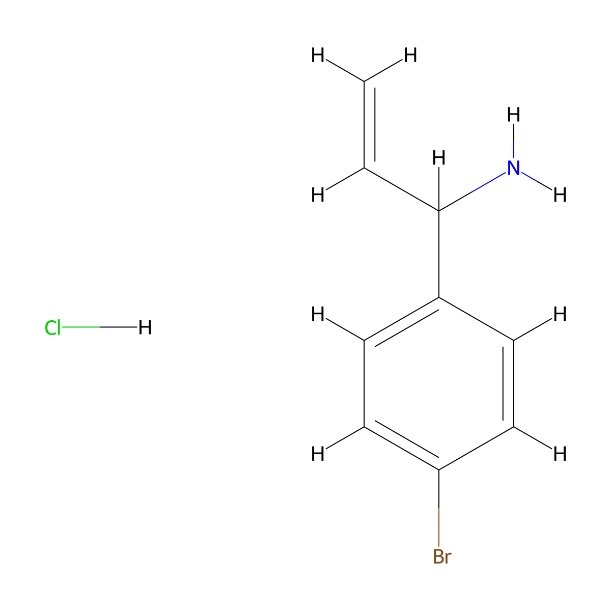 1-(4-Bromophenyl)prop-2-en-1-amine hydrochloride molecular structure, CAS 233608-12-3