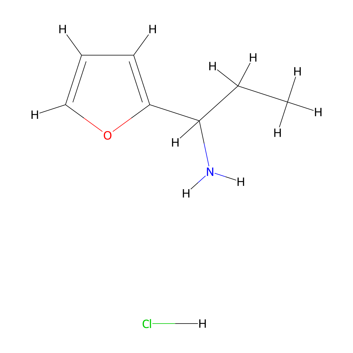 1-(Furan-2-yl)propan-1-amine hydrochloride molecular structure, CAS 233608-15-6