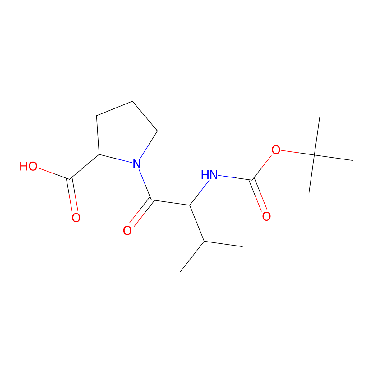 Boc-Val-Pro-OH molecular structure, CAS 23361-28-6