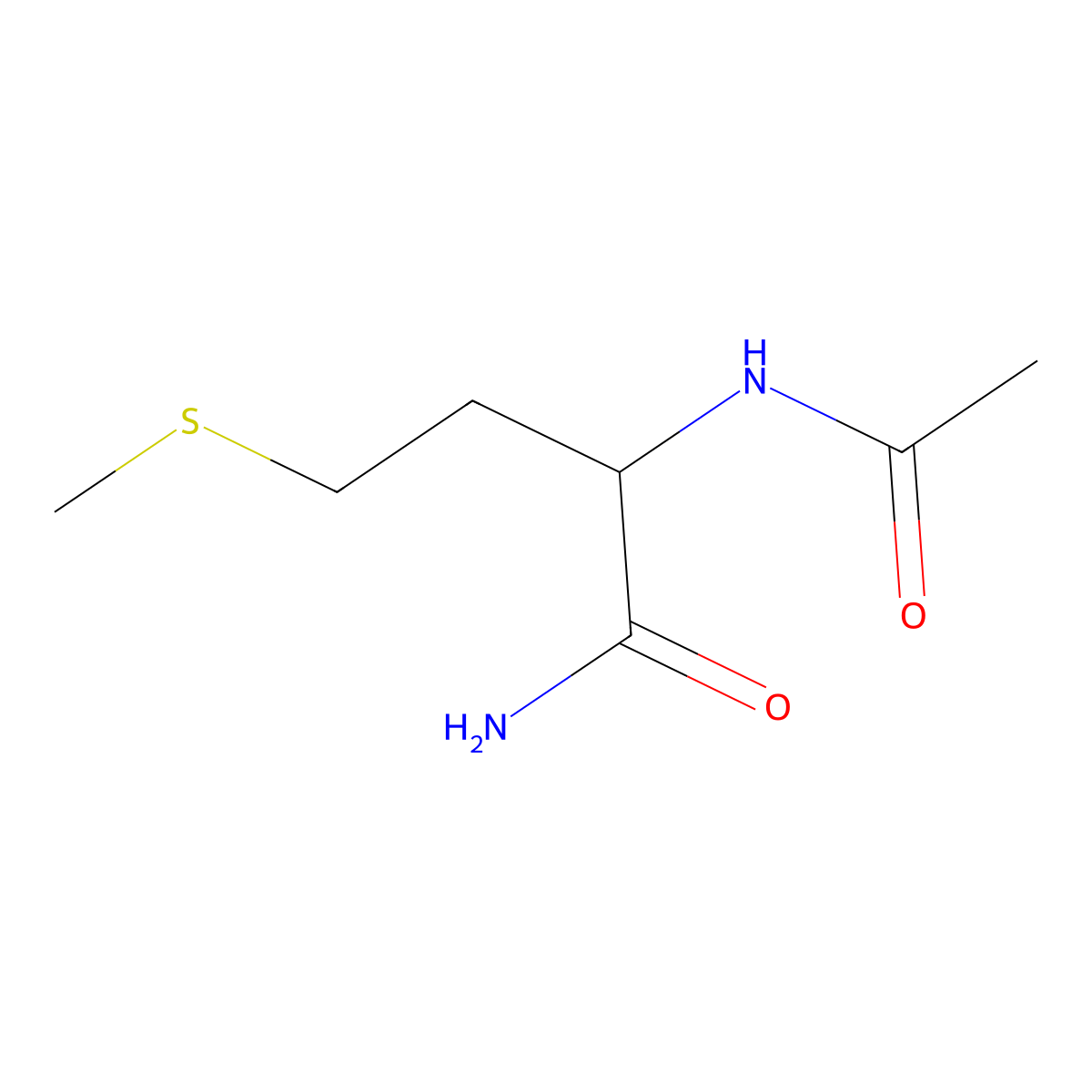 (S)-2-Acetamido-4-(methylthio)butanamide molecular structure, CAS 23361-37-7