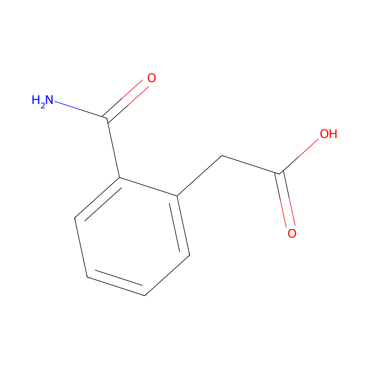 2-(2-Carbamoylphenyl)acetic acid molecular structure, CAS 23362-56-3