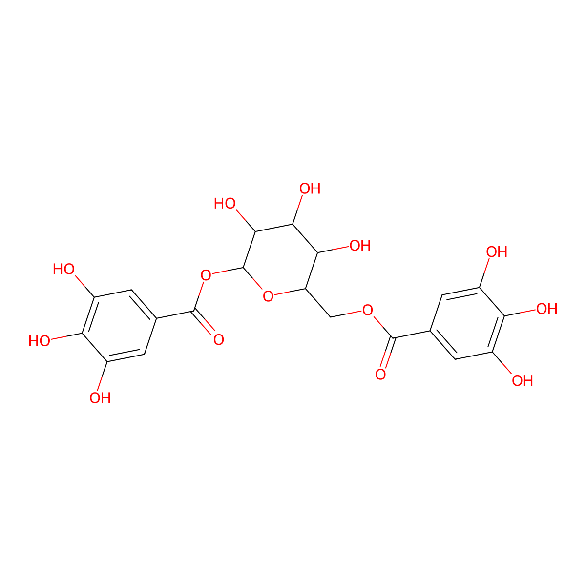 1,6-bis-O-galloyl-beta-D-glucose molecular structure, CAS 23363-08-8