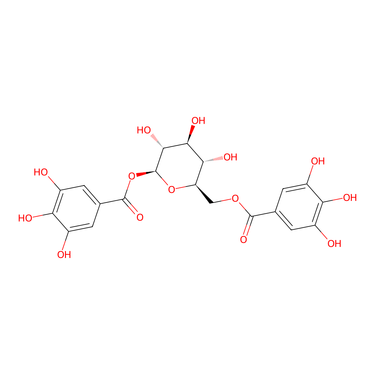 1,6-bis-O-galloyl-beta-D-glucose molecular structure, CAS 23363-08-8