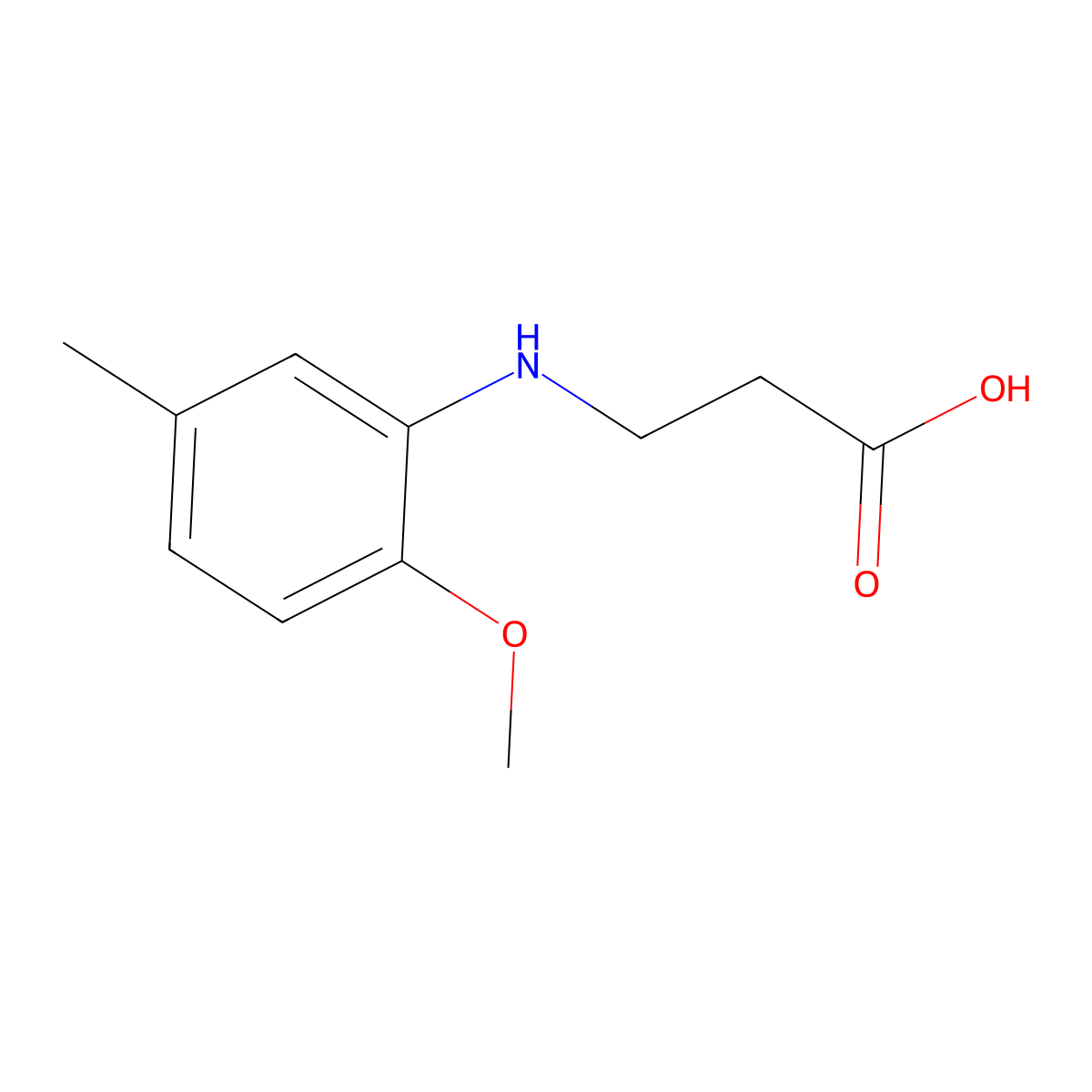 3-((2-Methoxy-5-methylphenyl)amino)propanoic acid molecular structure, CAS 23363-80-6