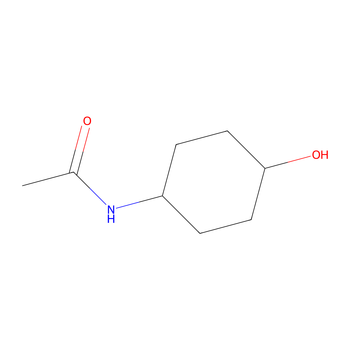 N-(4-Hydroxycyclohexyl)acetamide molecular structure, CAS 23363-88-4