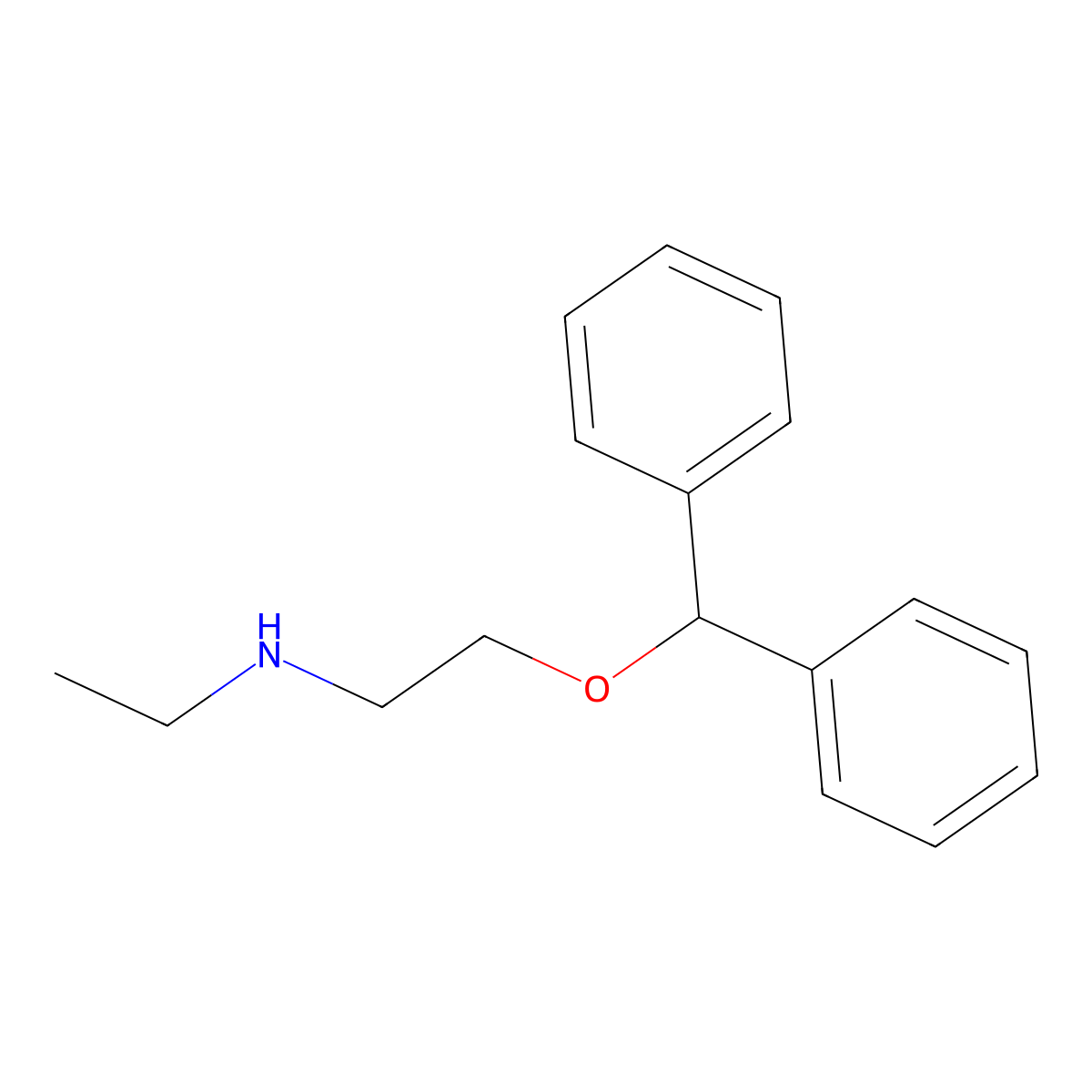 2-benzhydryloxy-N-ethylethanamine molecular structure, CAS 23364-14-9
