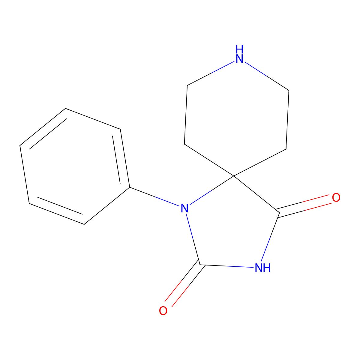 1-Phenyl-1,3,8-triazaspiro[4.5]decane-2,4-dione molecular structure, CAS 23364-19-4