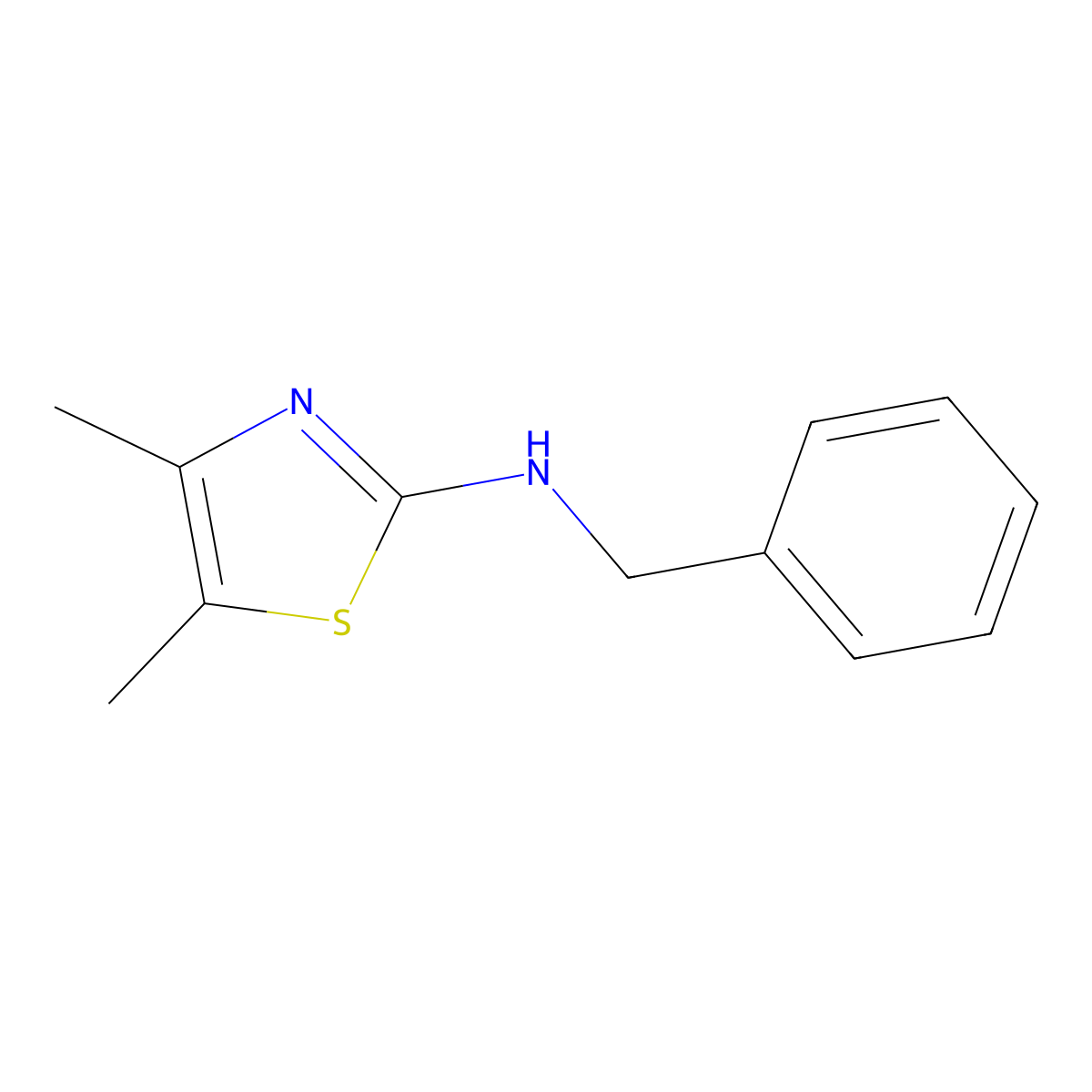 N-benzyl-N-(4,5-dimethyl-1,3-thiazol-2(3H)-ylidene)amine molecular structure, CAS 233661-75-1