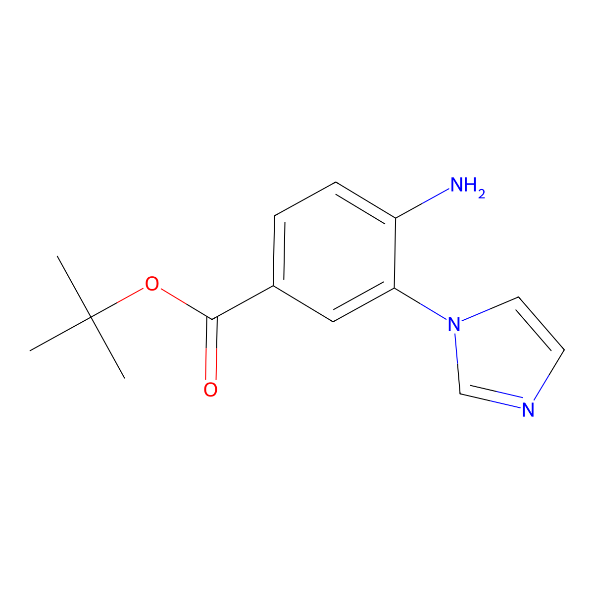 tert-butyl 4-amino-3-(1H-imidazol-1-yl)benzoate molecular structure, CAS 233671-65-3