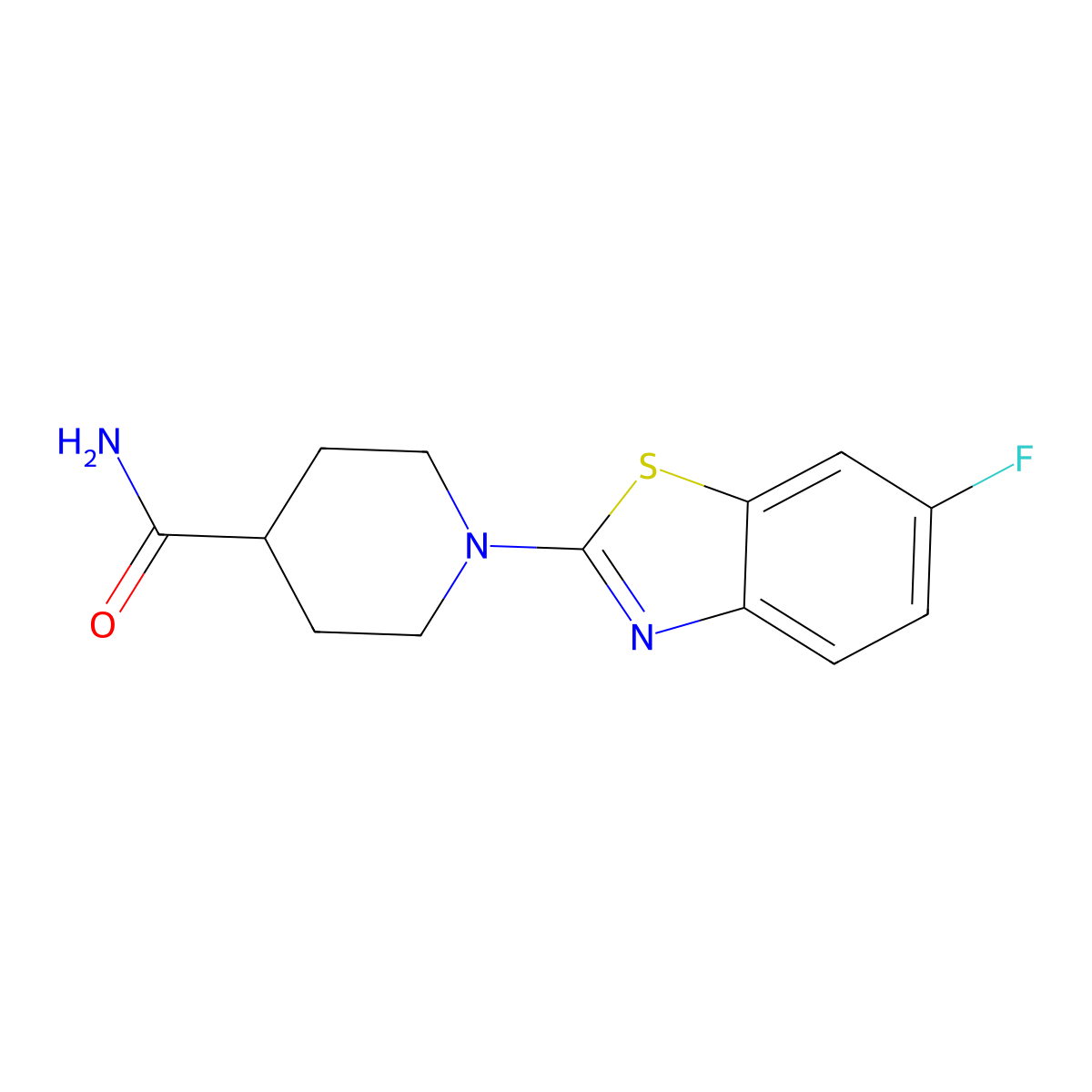1-(6-Fluoro-1,3-benzothiazol-2-yl)piperidine-4-carboxamide molecular structure, CAS 2336774-11-7