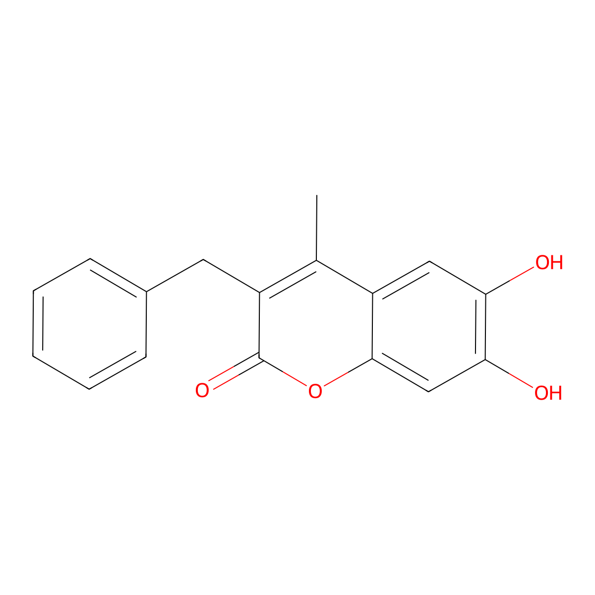 3-benzyl-6,7-dihydroxy-4-methyl-2H-chromen-2-one molecular structure, CAS 23368-41-4