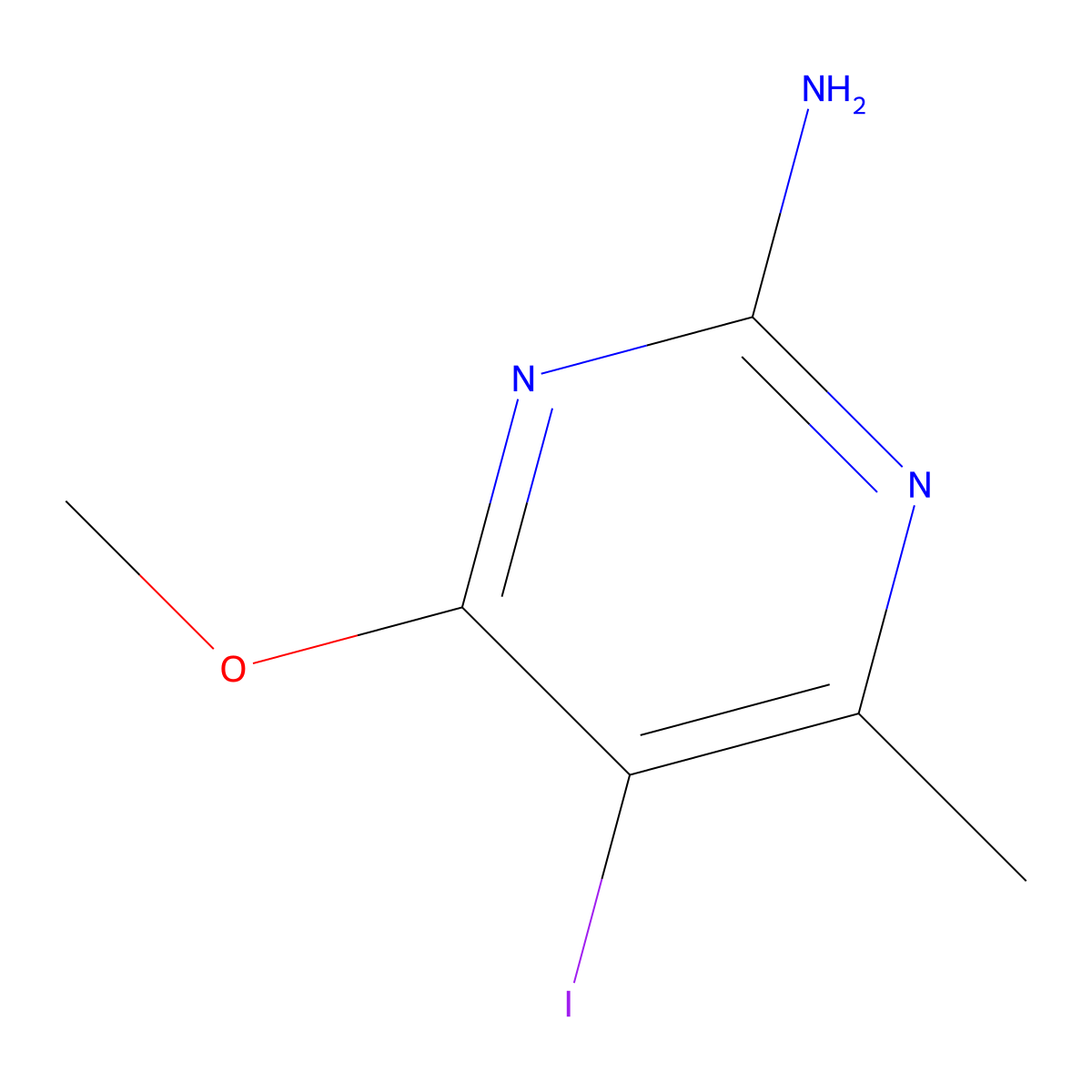 5-Iodo-4-methoxy-6-methylpyrimidin-2-amine molecular structure, CAS 23368-84-5