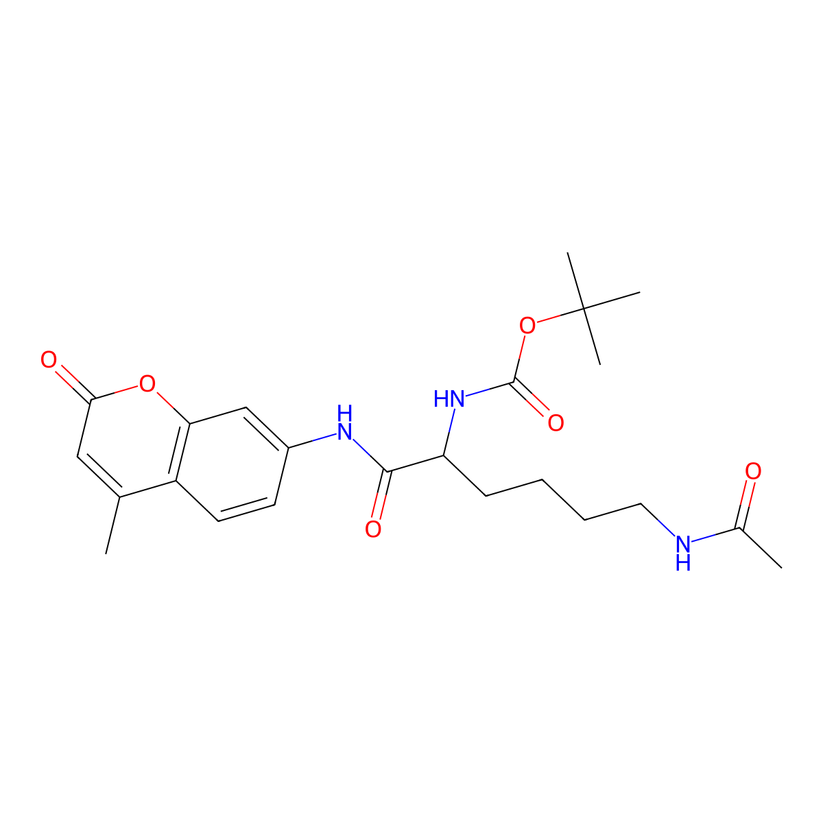 Boc-Lys(Ac)-AMC molecular structure, CAS 233691-67-3