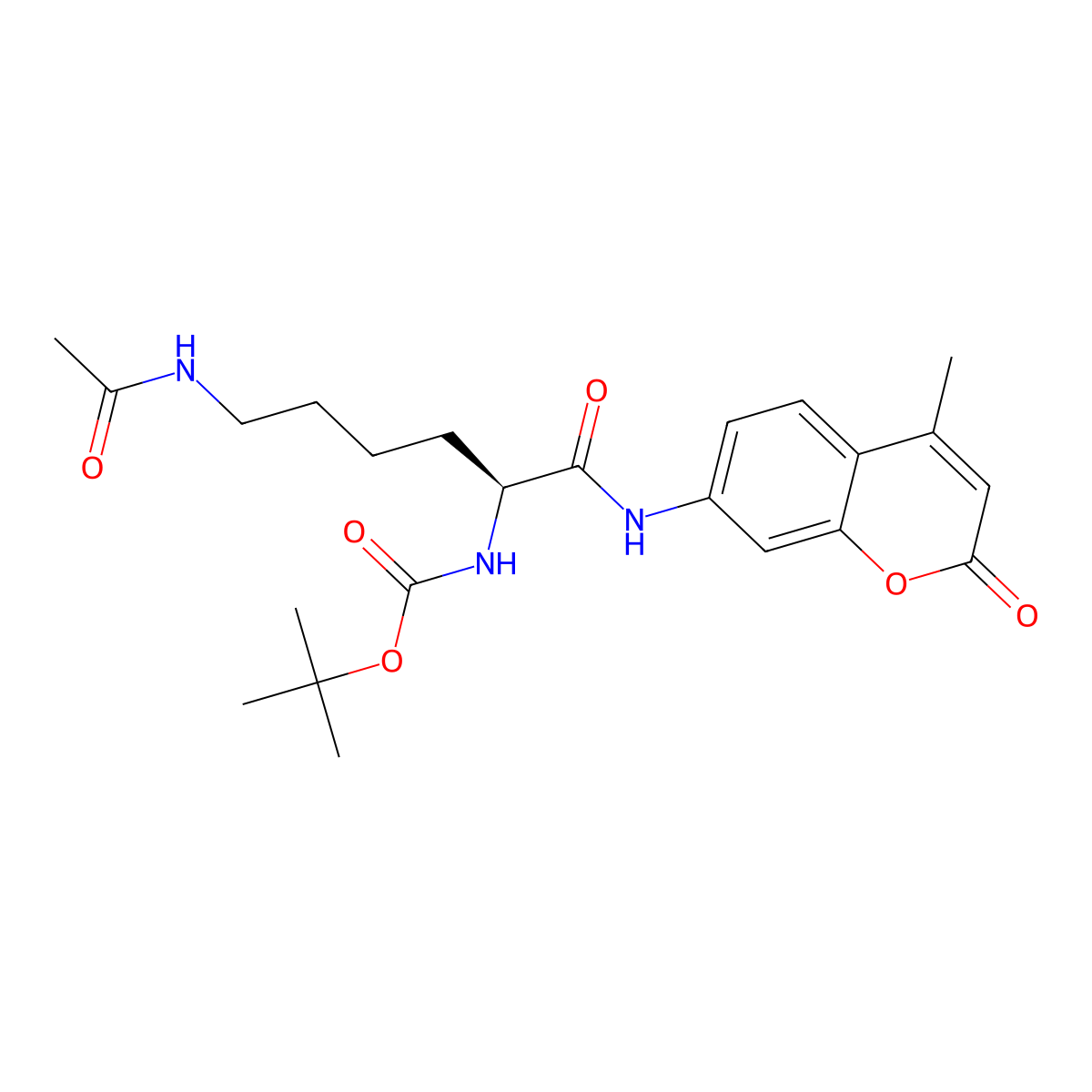 Boc-Lys(Ac)-AMC molecular structure, CAS 233691-67-3