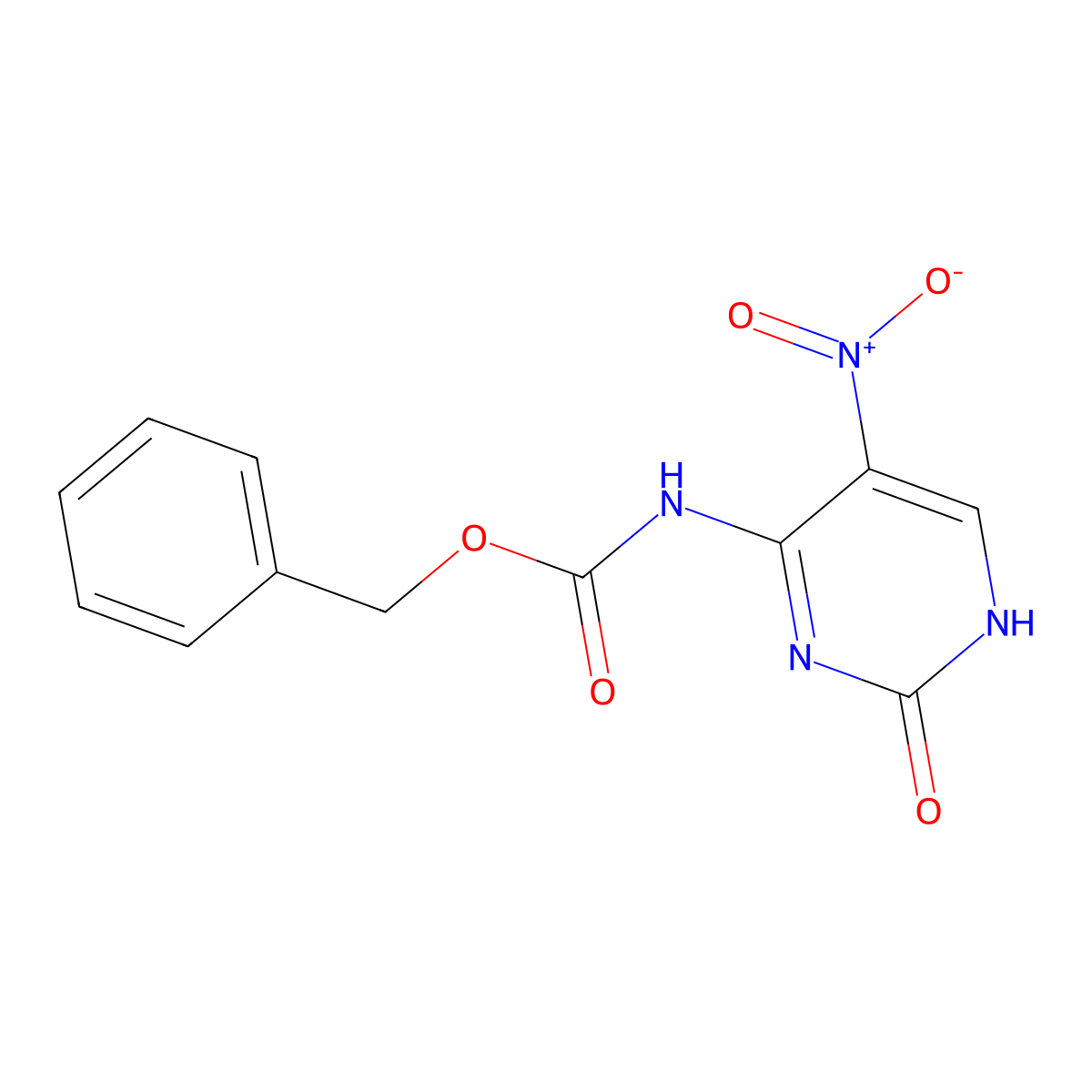 benzyl N-(5-nitro-2-oxo-2,3-dihydropyrimidin-4-yl)carbamate molecular structure, CAS 2337126-56-2