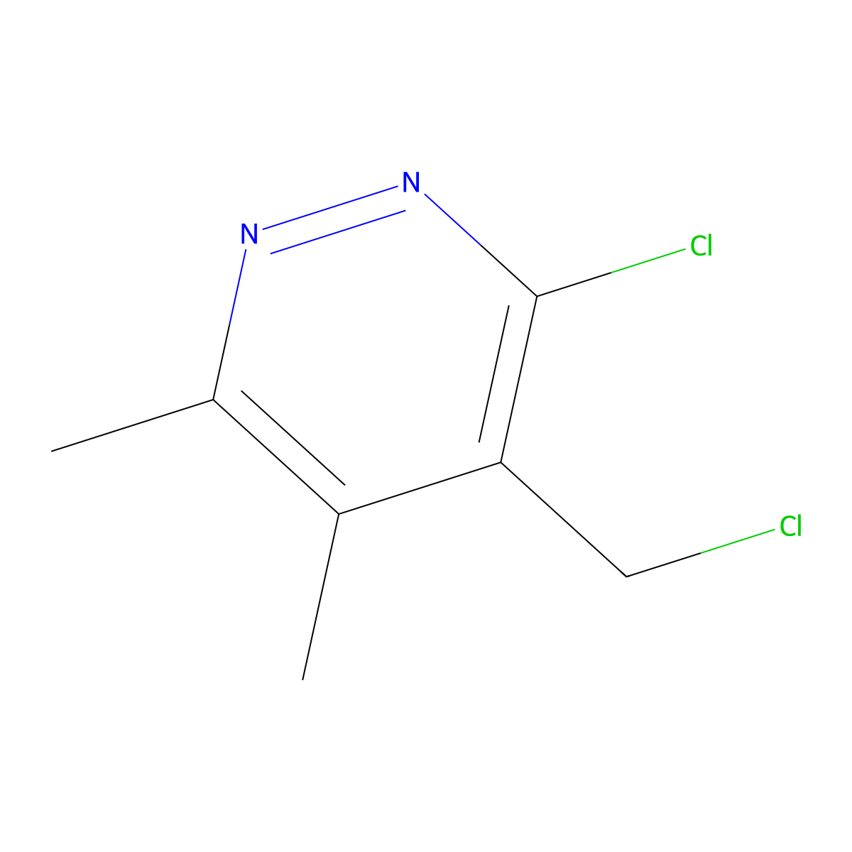 3-Chloro-4-(chloromethyl)-5,6-dimethylpyridazine molecular structure, CAS 23372-18-1