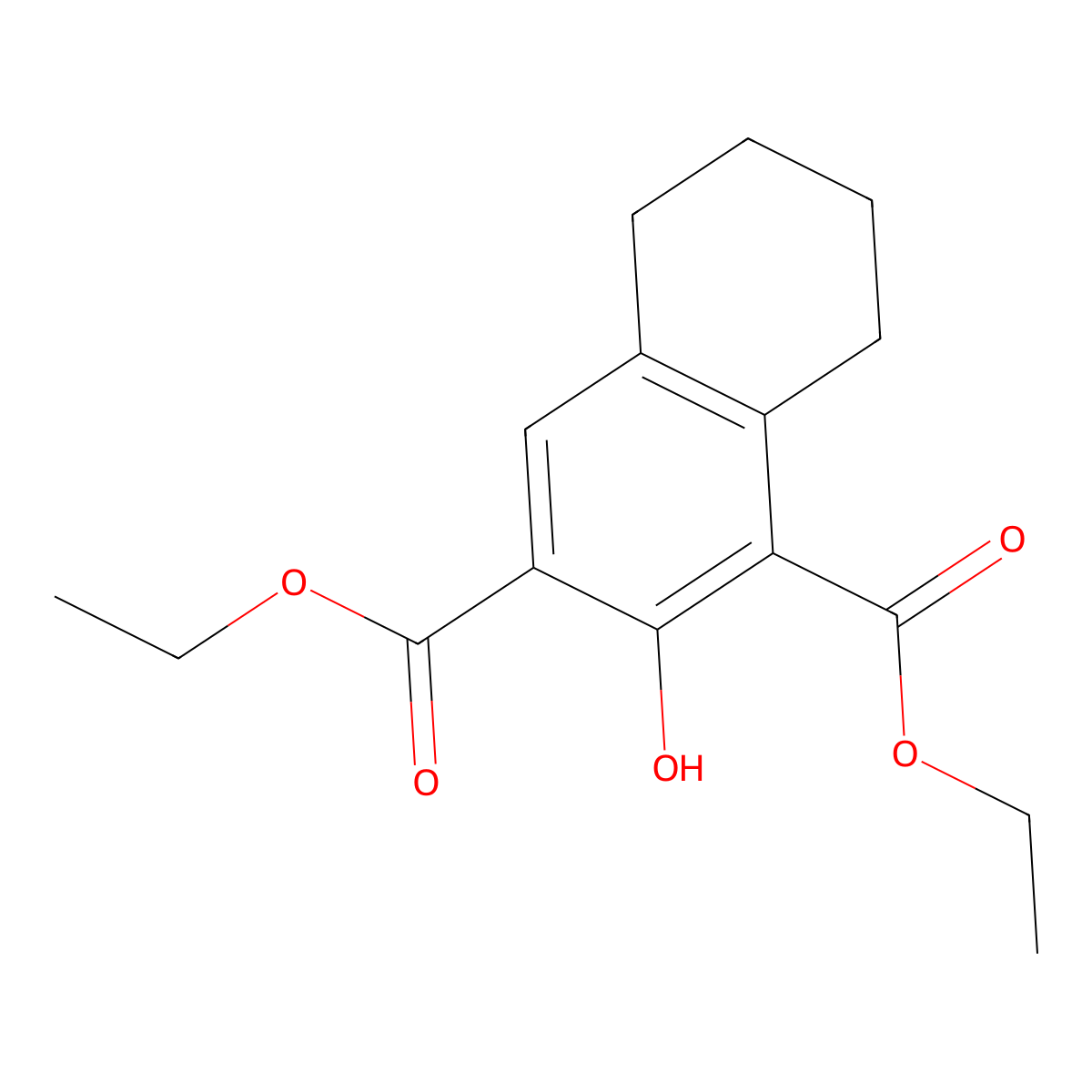 Diethyl 2-hydroxy-5,6,7,8-tetrahydronaphthalene-1,3-dicarboxylate molecular structure, CAS 23373-85-5