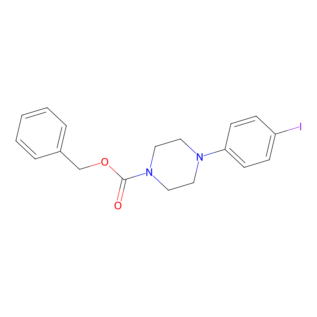 Benzyl 4-(4-iodophenyl)piperazine-1-carboxylate molecular structure, CAS 2337373-18-7
