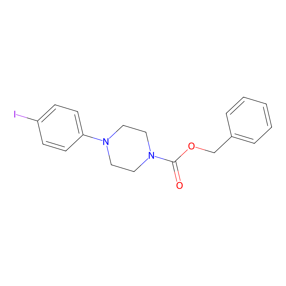 Benzyl 4-(4-iodophenyl)piperazine-1-carboxylate molecular structure, CAS 2337373-18-7