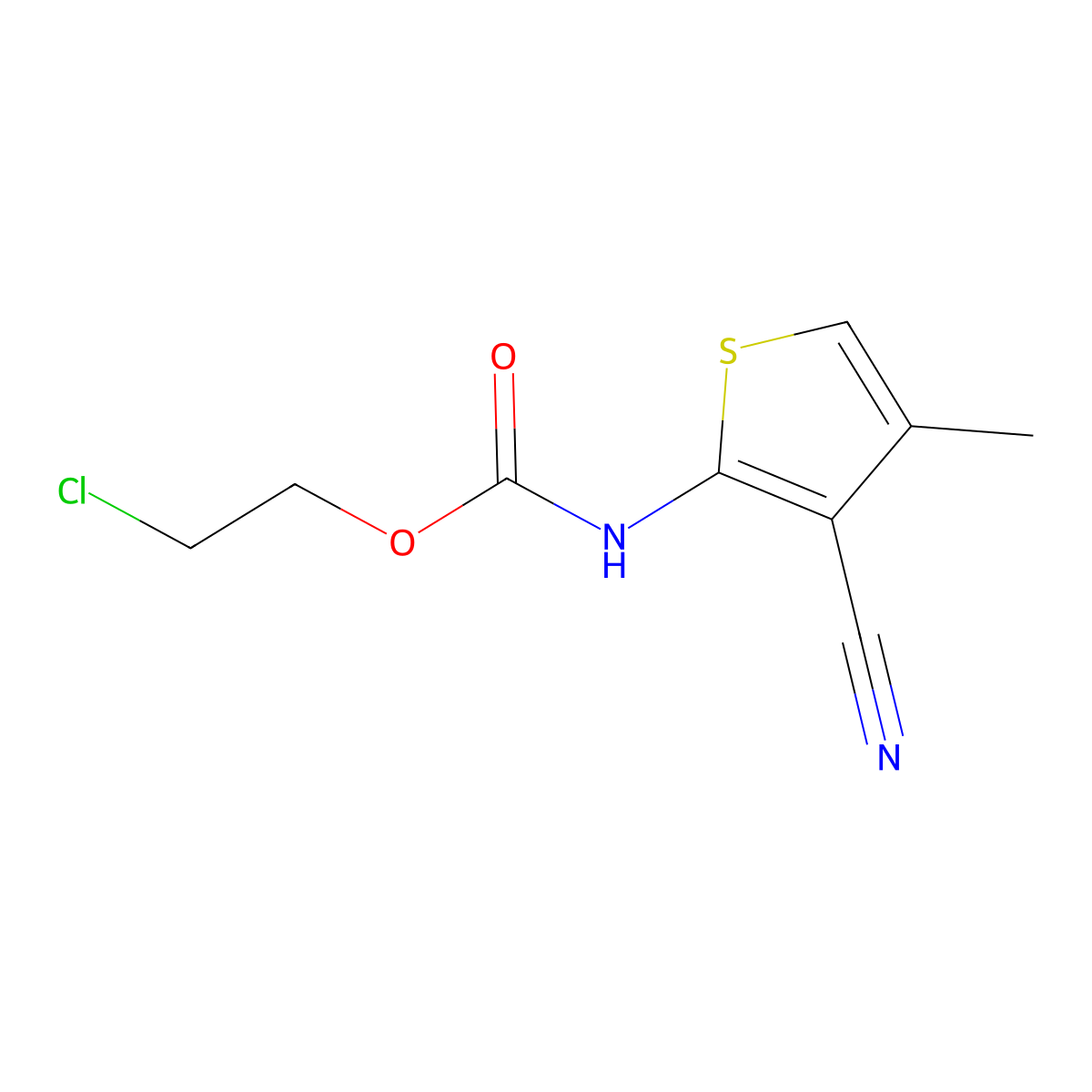 2-chloroethyl N-(3-cyano-4-methylthiophen-2-yl)carbamate molecular structure, CAS 233756-24-6