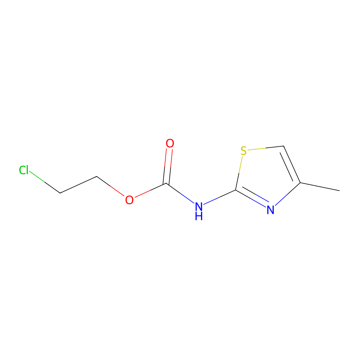 2-chloroethyl N-(4-methyl-1,3-thiazol-2-yl)carbamate molecular structure, CAS 233756-28-0