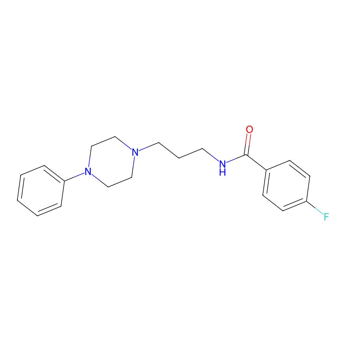 4-fluoro-N-(3-(4-phenylpiperazin-1-yl)propyl)benzamide molecular structure, CAS 23376-12-7