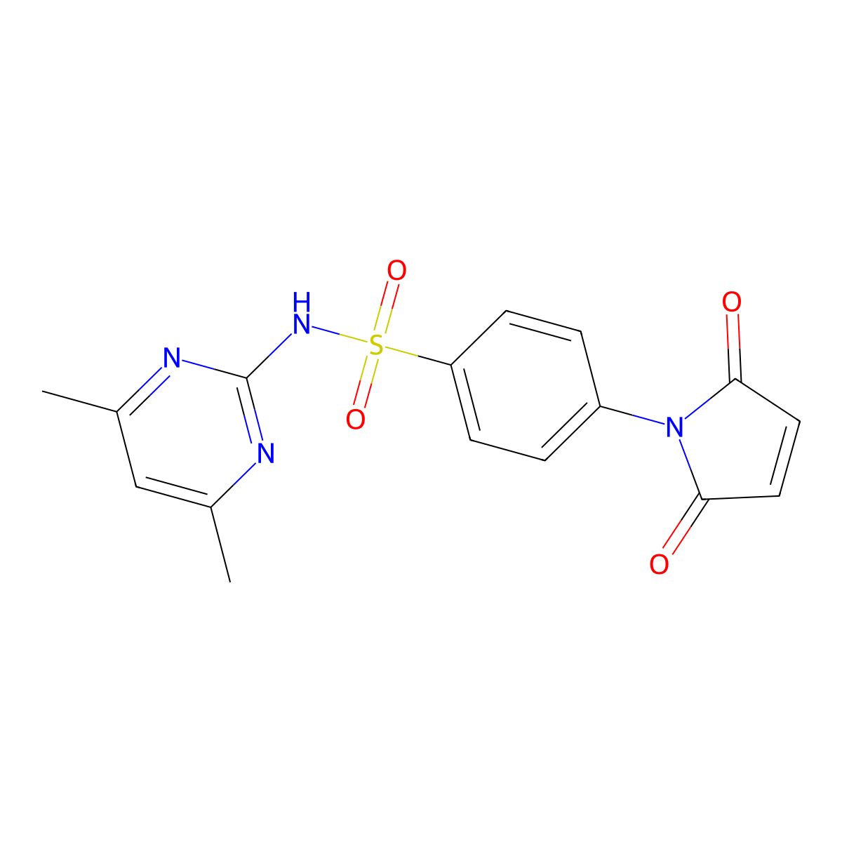 N-(4,6-dimethylpyrimidin-2-yl)-4-(2,5-dioxo-2,5-dihydro-1H-pyrrol-1-yl)benzenesulfonamide molecular structure, CAS 233761-16-5