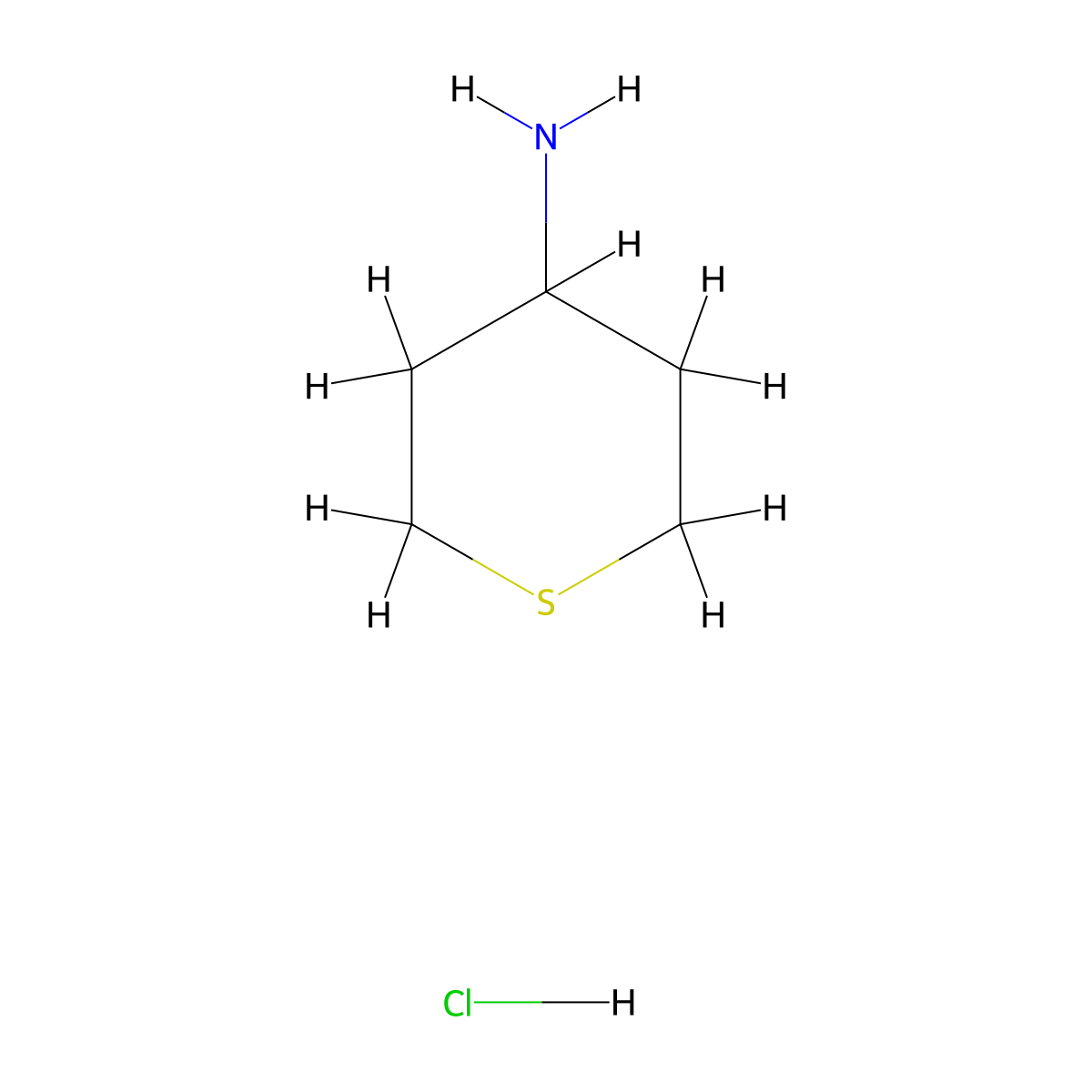 Thian-4-amine hydrochloride molecular structure, CAS 233763-40-1