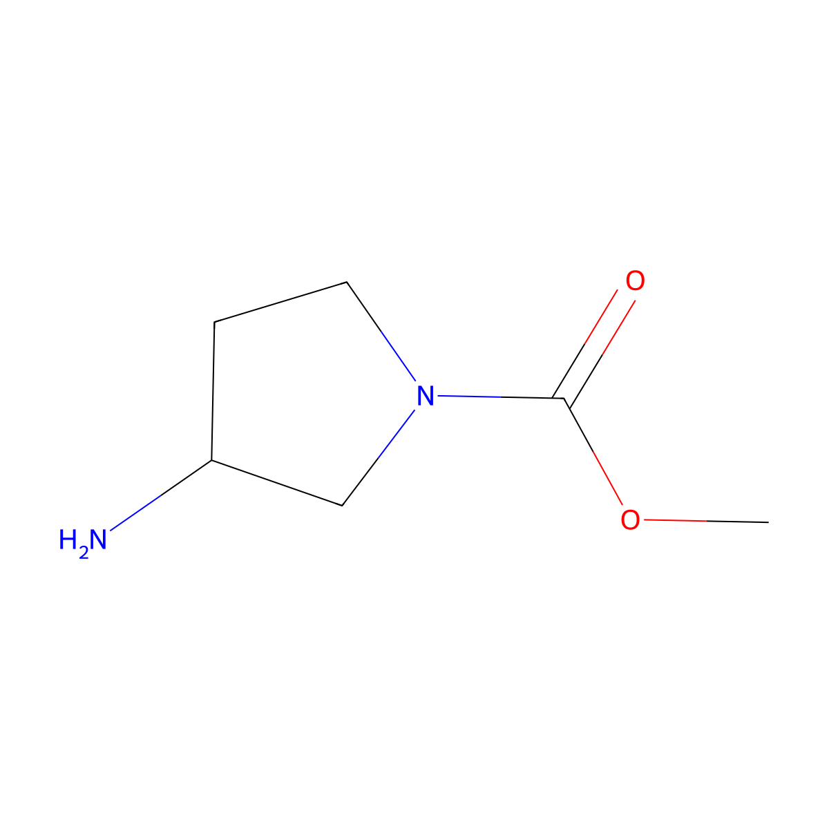 Methyl 3-aminopyrrolidine-1-carboxylate molecular structure, CAS 233764-45-9