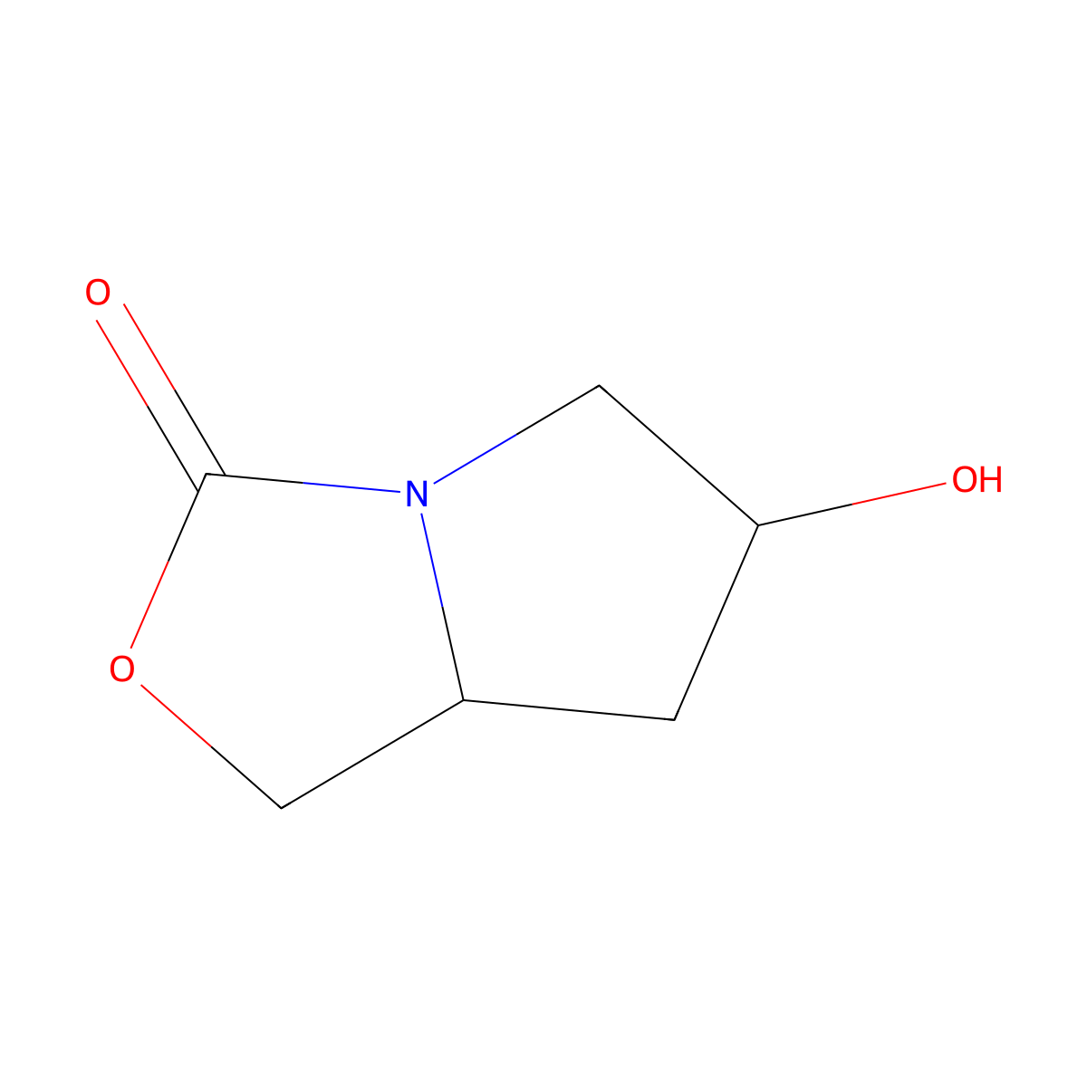 (6R,7aS)-6-hydroxy-hexahydropyrrolo[1,2-c][1,3]oxazol-3-one molecular structure, CAS 233764-49-3