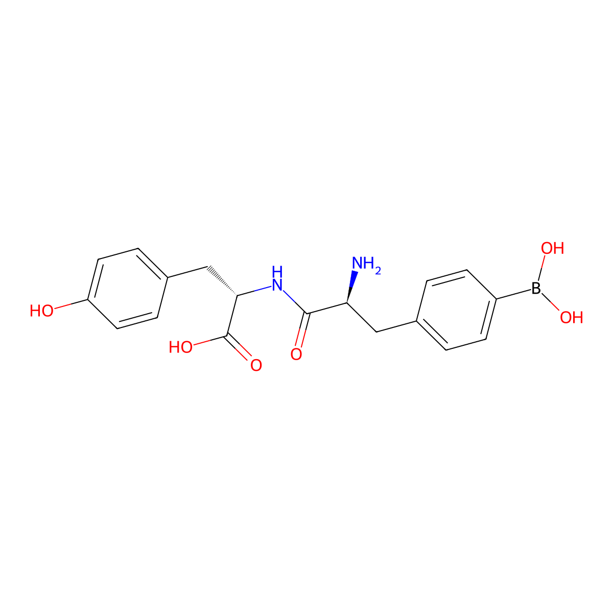 4-Borono-L-phenylalanyl-L-tyrosine molecular structure, CAS 233772-90-2