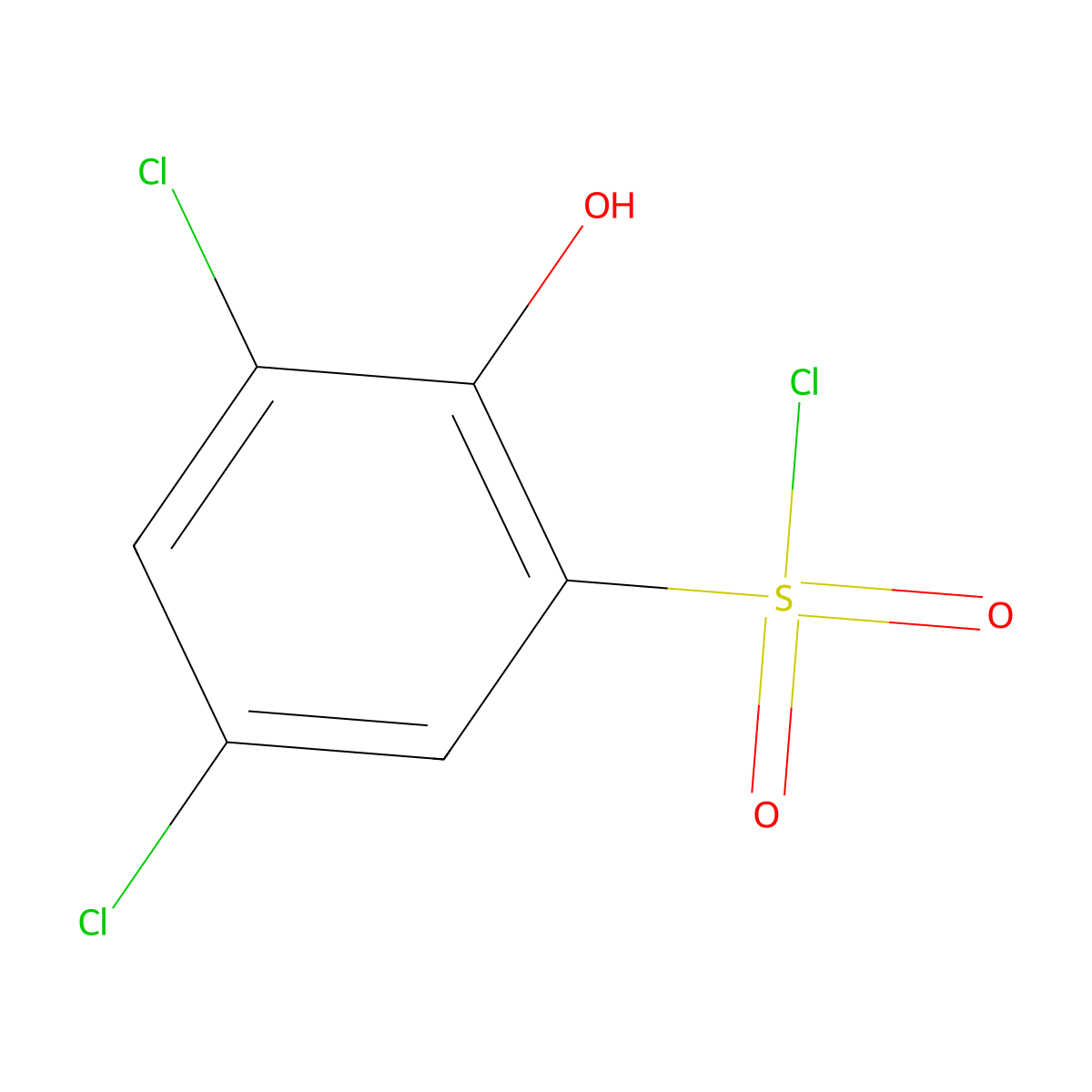 3,5-Dichloro-2-hydroxybenzenesulphonyl chloride molecular structure, CAS 23378-88-3