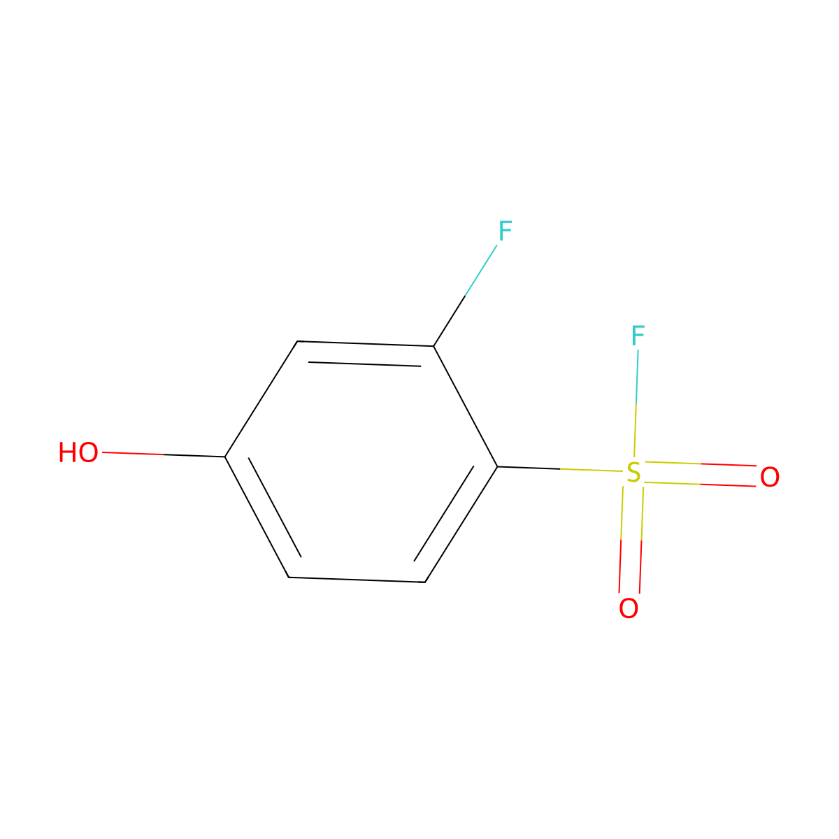 2-Fluoro-4-hydroxybenzene-1-sulfonyl fluoride molecular structure, CAS 23378-94-1