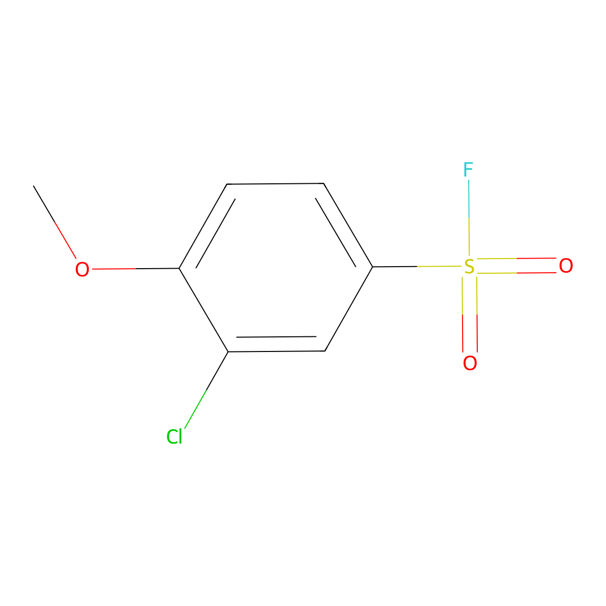 3-Chloro-4-methoxybenzene-1-sulfonyl fluoride molecular structure, CAS 23378-98-5